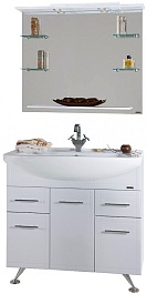 Водолей Мебель для ванной "Альфа 90" R белая – фотография-1